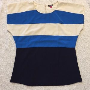Vince Camuto Color block short sleeve top size 8